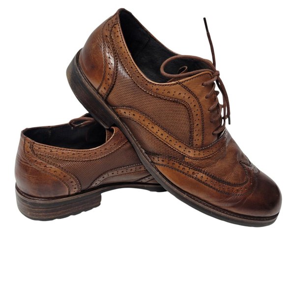 Steve Madden Persey Wingtip Oxford Leather Shoes Men's. Size 11.5. Pre-owned - Picture 3 of 9